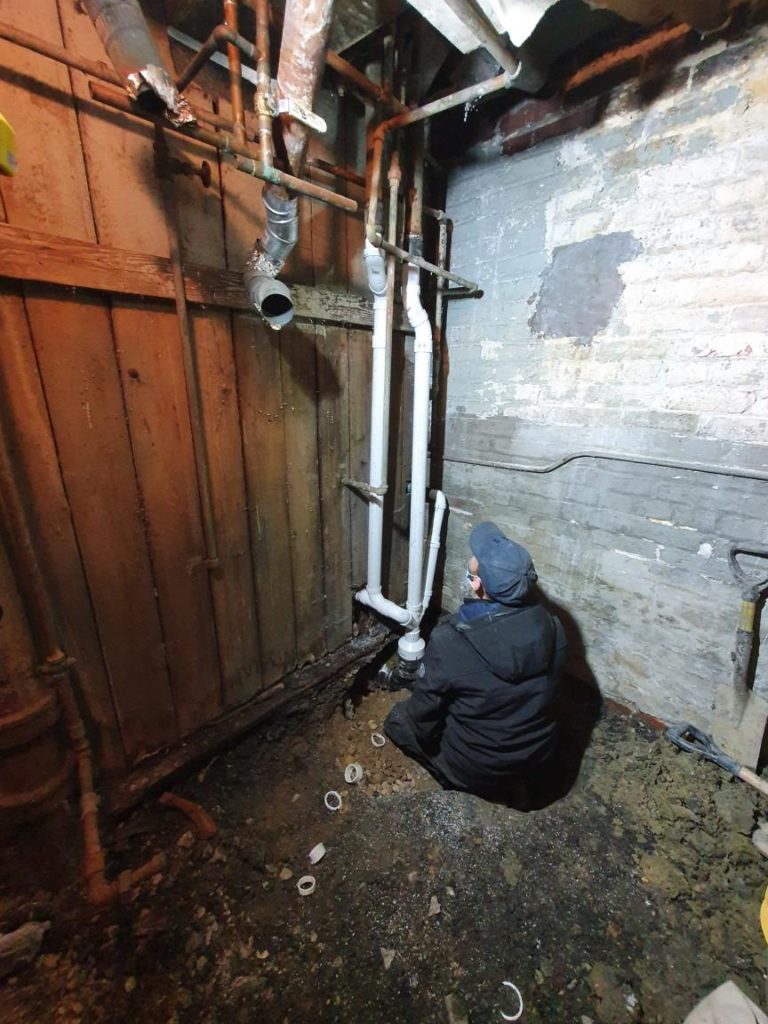 Repaired Kitchen Drain Line