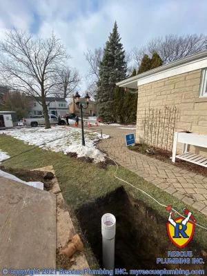 sewer clean out next to house