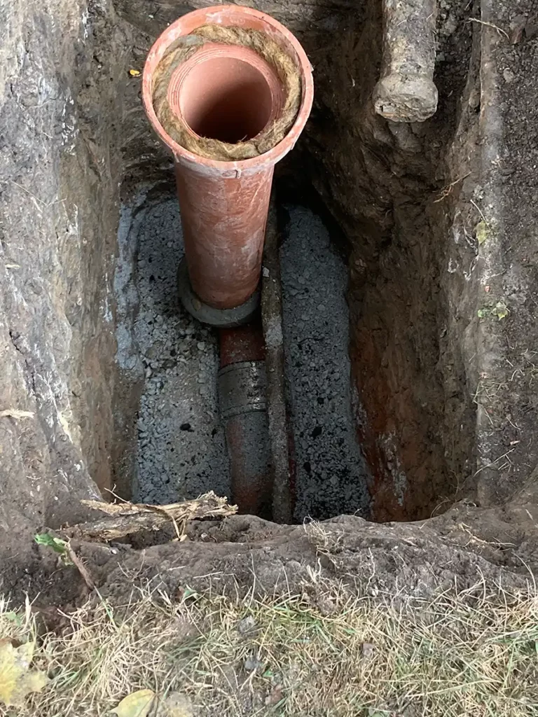 Main sewer line inside