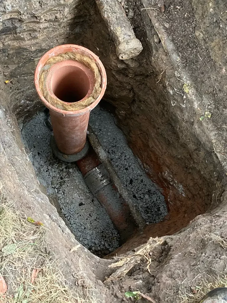 Sewer line, outdoor drain cleanout