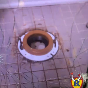 bad seal, uneven floor, base of the toilet