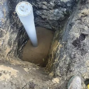 cleanout drain connected to sewer pipe