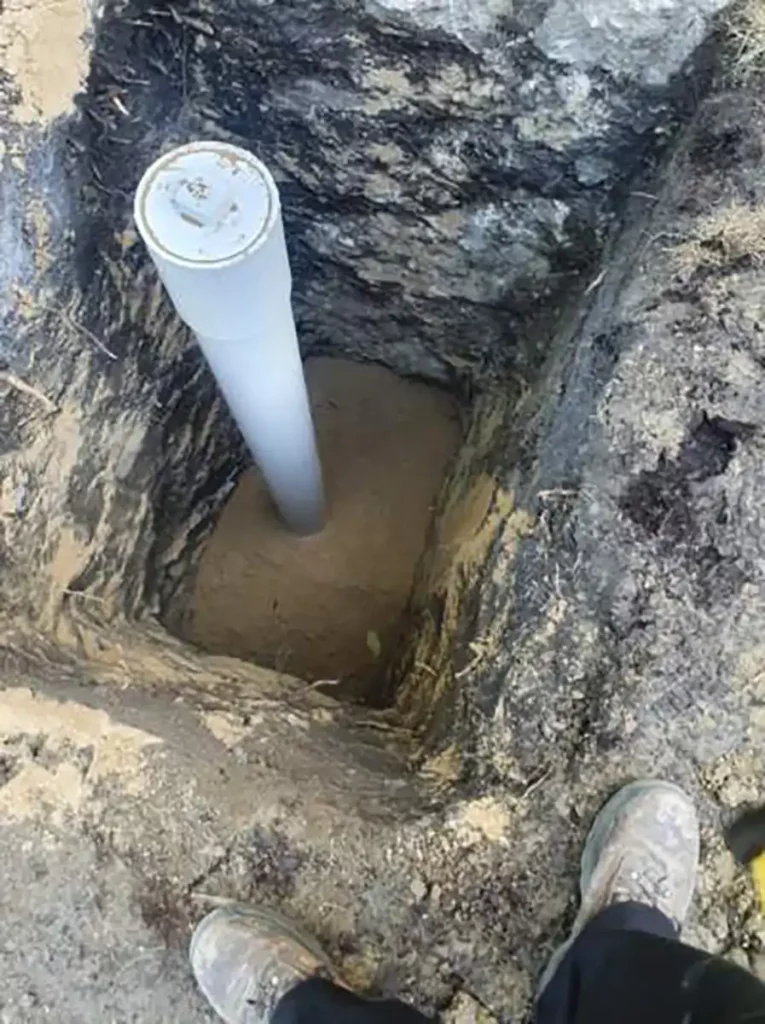 cleanout drain connected to sewer pipe