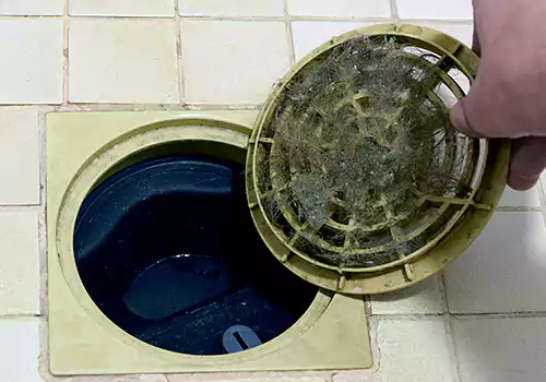 Floor drains commonly often get blocked up from debris