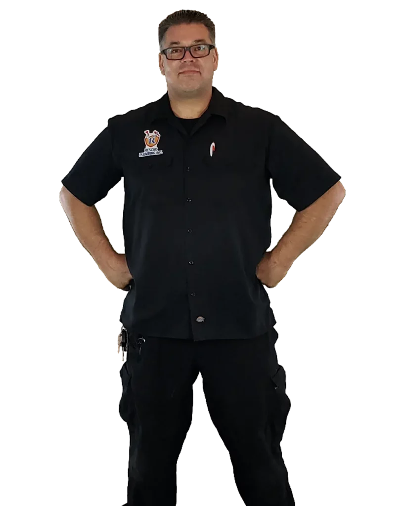 Professional plumber standing proudly
