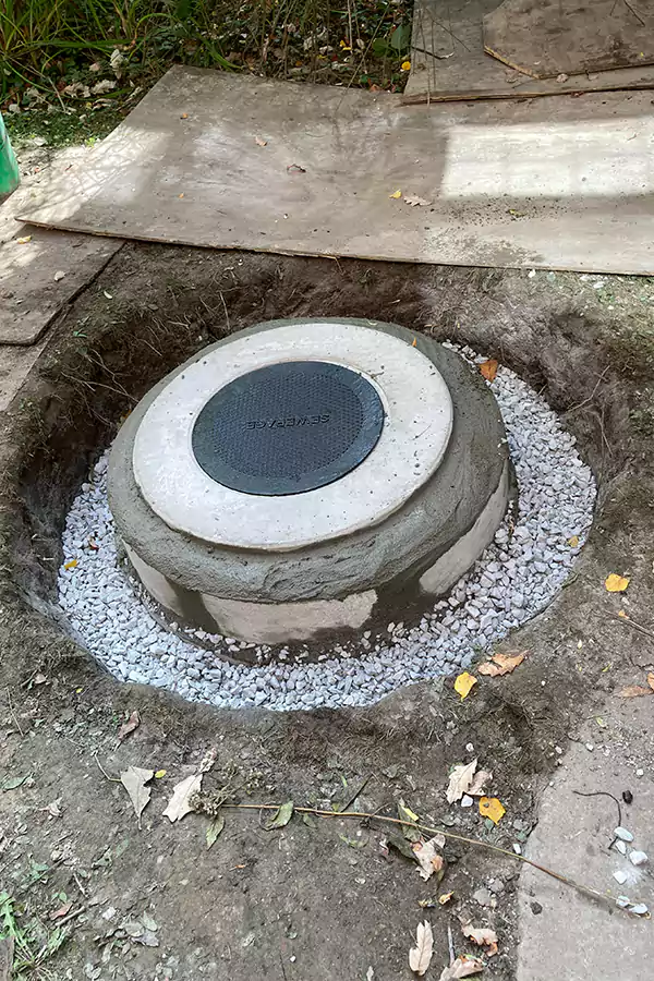 gravel and debris in a storm drain