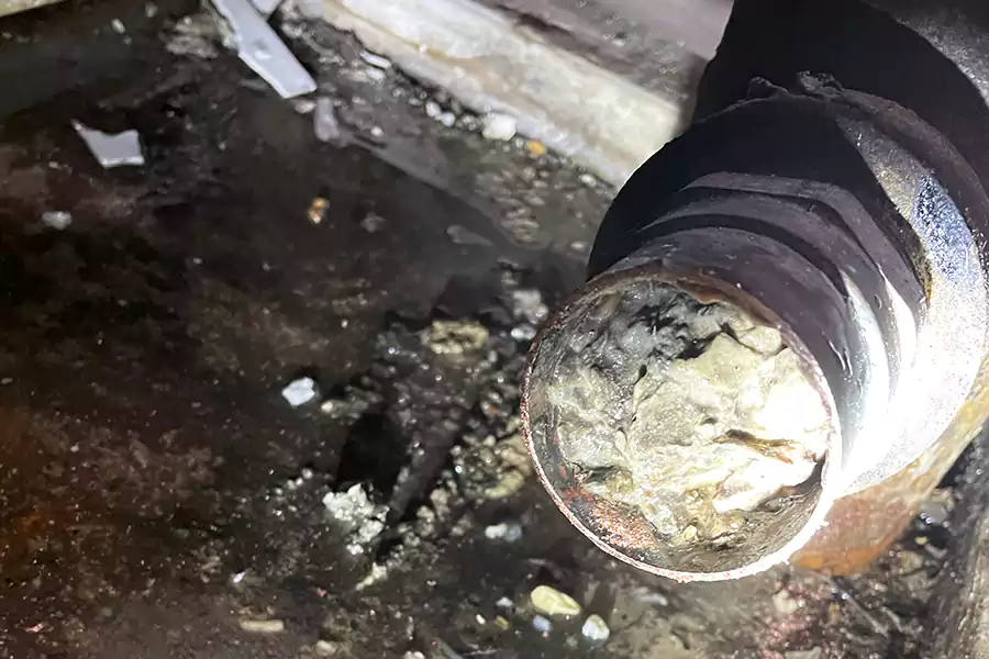 clogged kitchen sink pipe