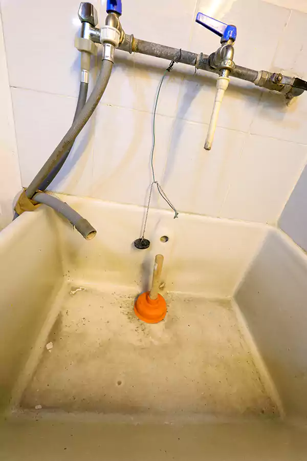 clogged laundry sink drain