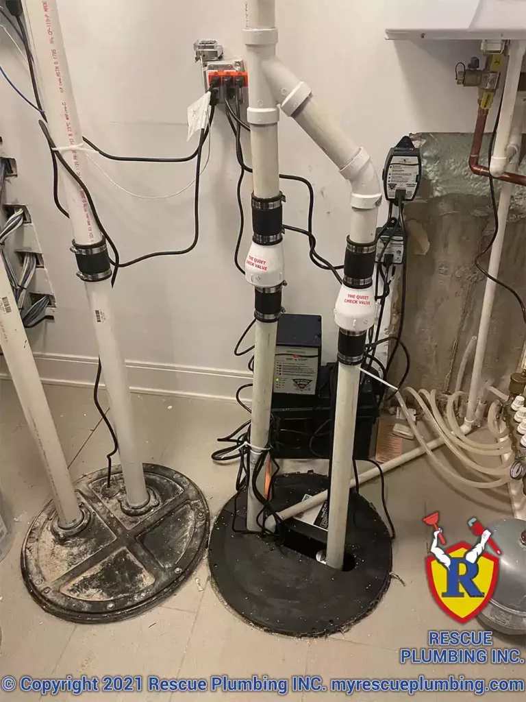 sump pump installed in a basement