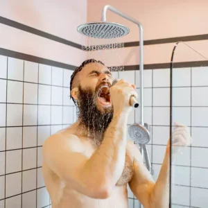 Conserving water with water filters in shower