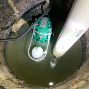 sump pump systems in basement with float switch