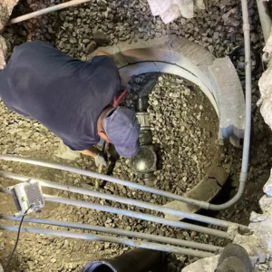 Local plumber repairs sewer line in a residential property