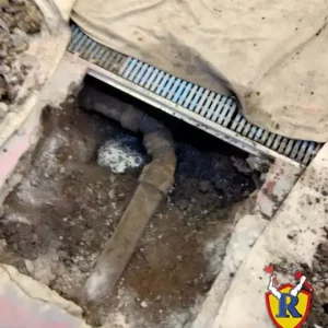 Professional plumbers repaired sewer pipes