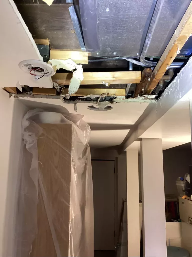 Leak in ceiling niles illinois