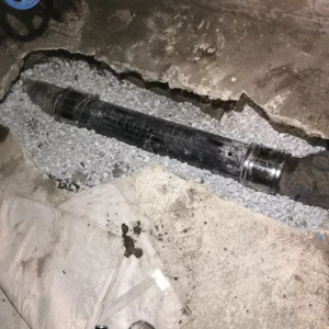 basement plumbing excavated