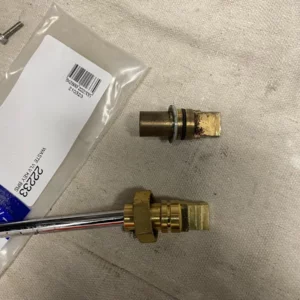 Handle adapters and washer before and after replacing installations