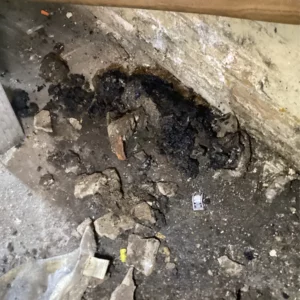Close up of damage and pipe burst not being properly maintained