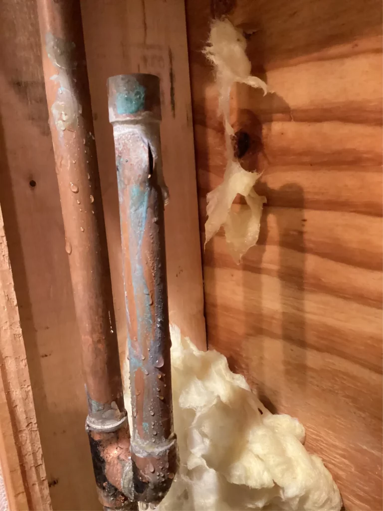burst pipe from crawl space