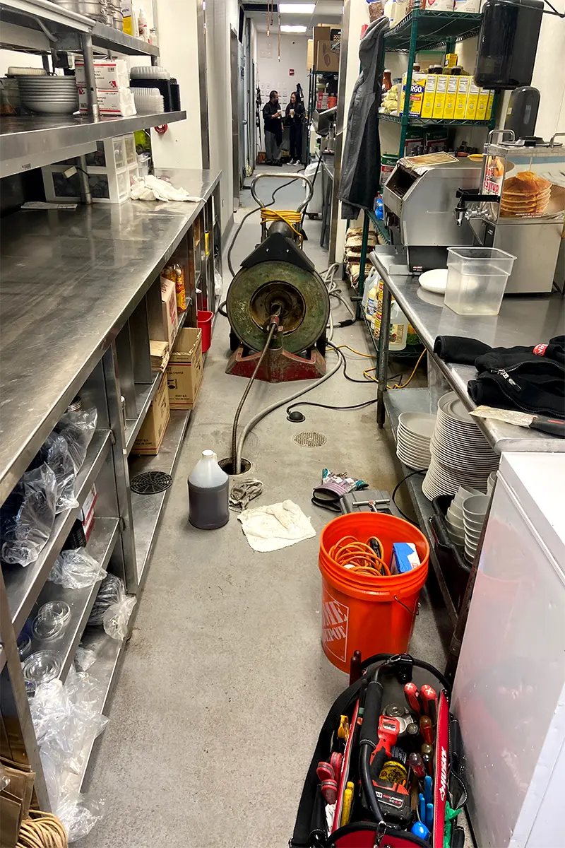 Commercial drain cleaning services