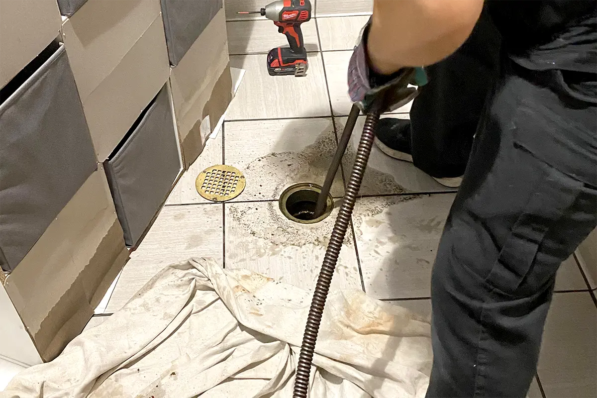 Floor drain cleaning service