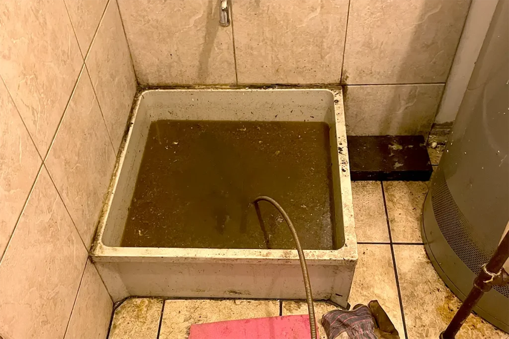 Basement drain clog
