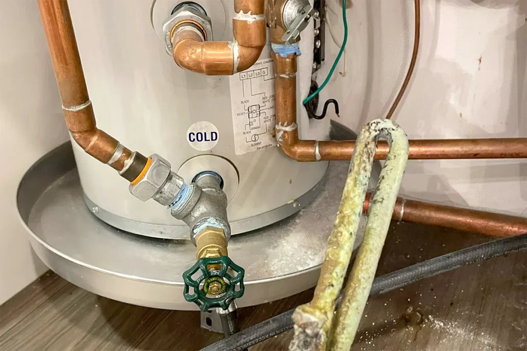Pressure relief valve and heating element