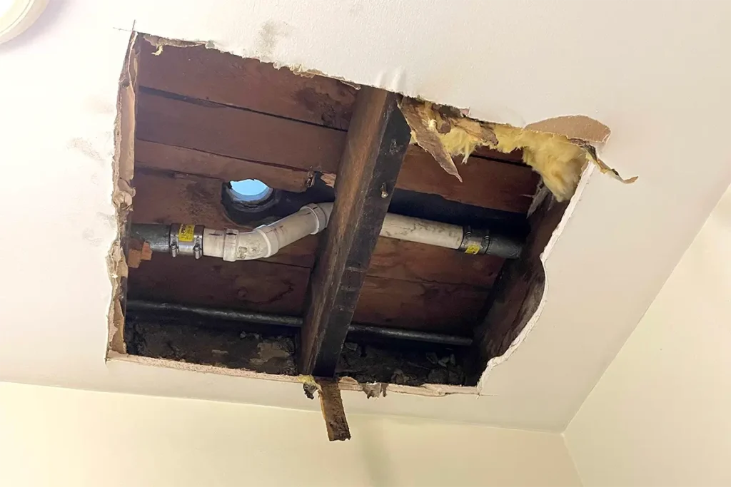 water leak in ceiling
