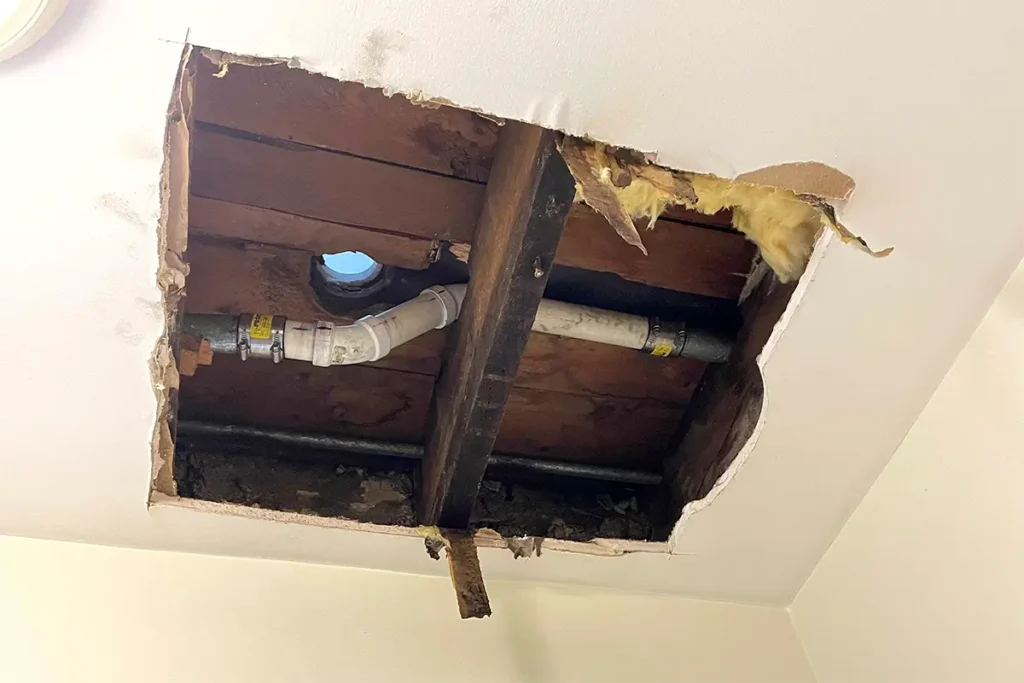 Water leak in ceiling
