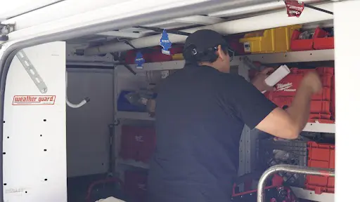 plumbing service providing fully stocked van