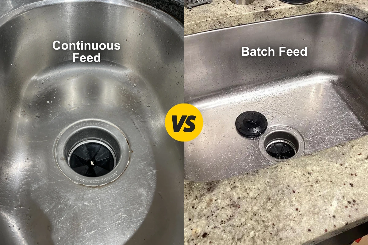 continuous feed versus batch feed in kitchen sink