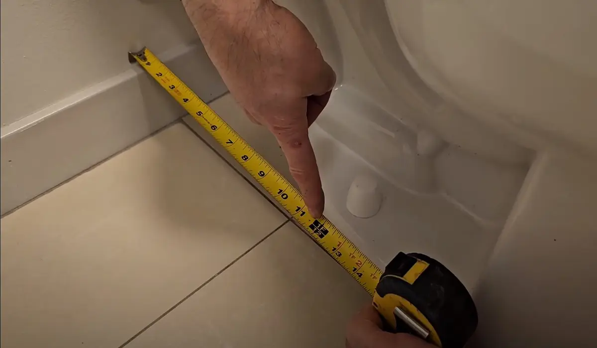 measure the rough in size to install a toilet