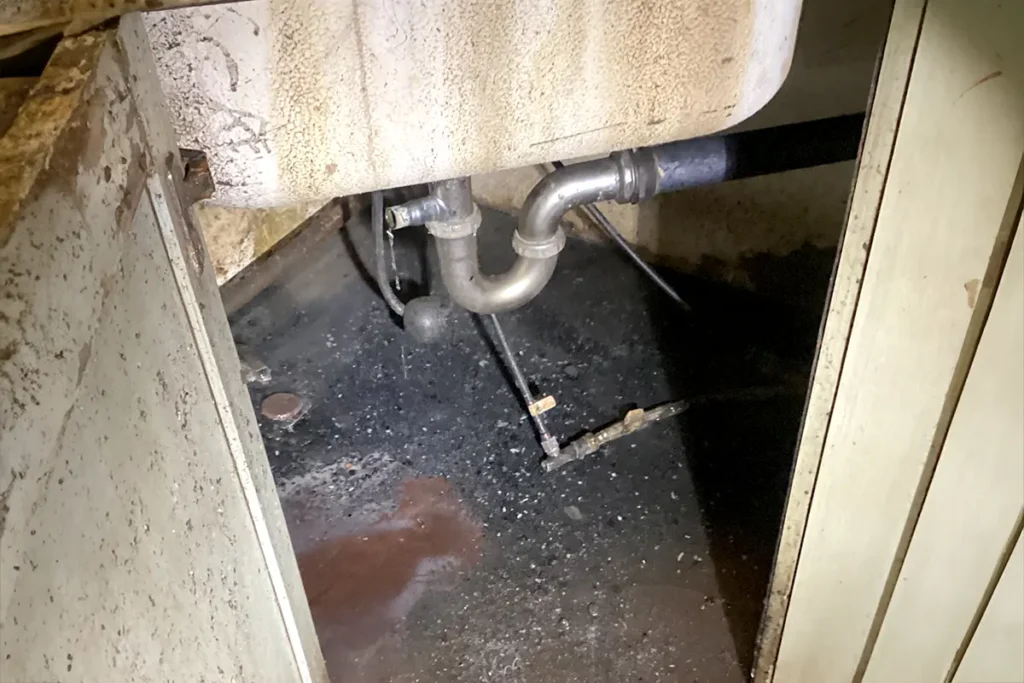 clogged drain backup in kitchen sink