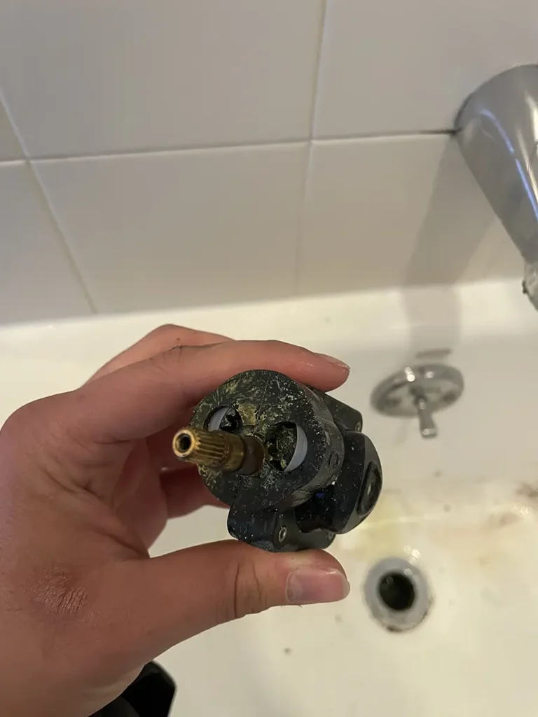 single hole in small valve clogged from debris 
