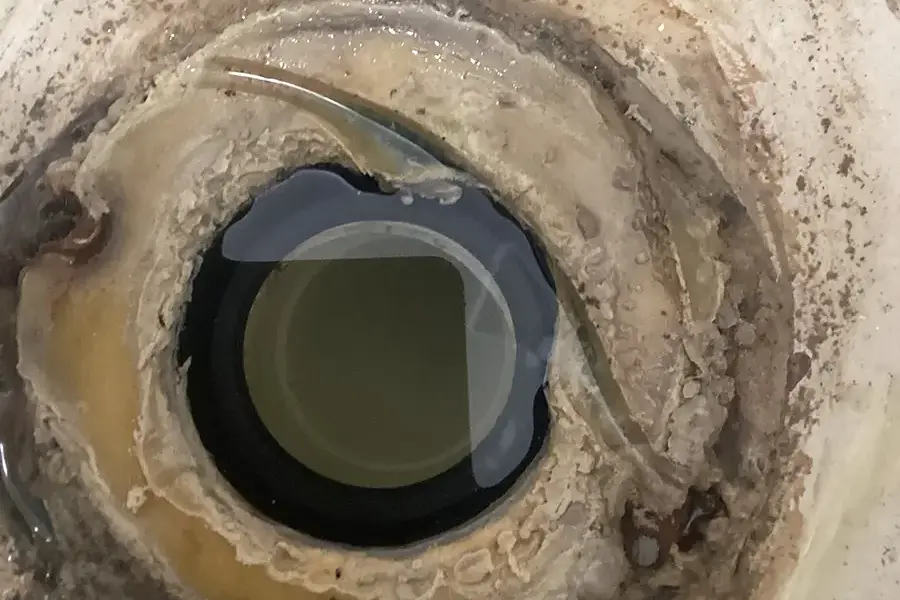 Cleared floor drain