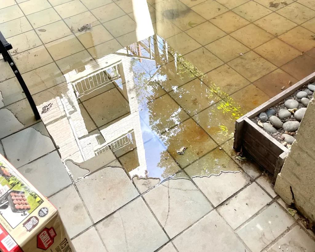 Water backup patio