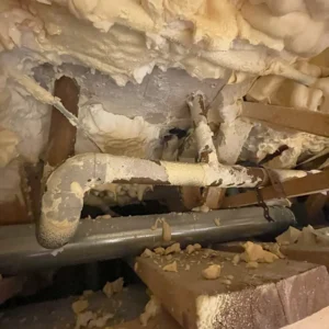 Restoration process reveals structural tear issues on windows, walls
