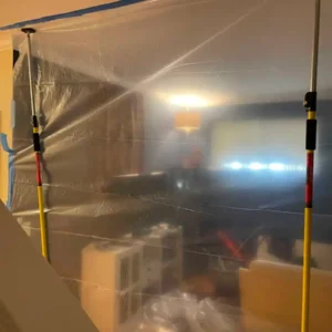 Containment set up for water mitigation process