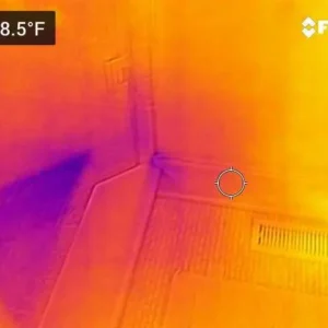 Water damage restoration thermometer floor vent