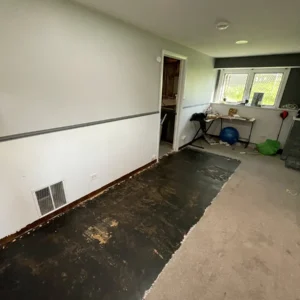 Damaged flooring restored after cleanup process