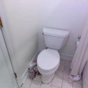 Leaking toilet shut-off valve caused the water damage