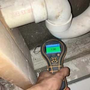 Moisture meter check after professional team got the property clean and dry