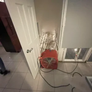 air movers used to dry water damaged materials