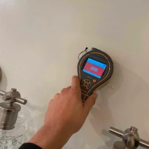 Moisture meter helps asses the tub dran leak