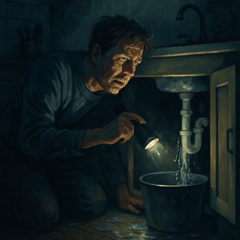 Emergency plumber at night